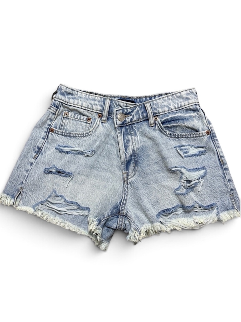 Aeropostale Light Blue Distressed Denim Shorts